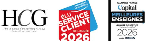 Logos HCG, ESCDA 2026 et Meilleures Enseignes 2026