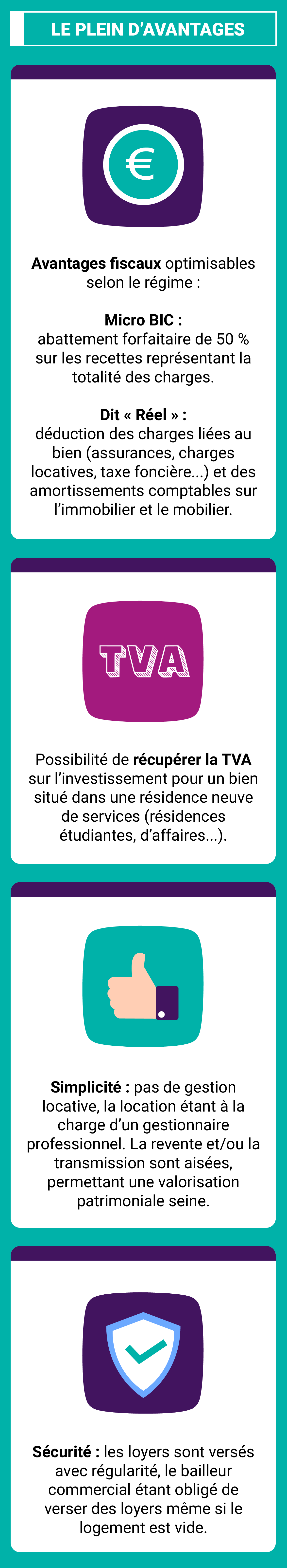 Infographie - le plein d'avantages investir en Pinel