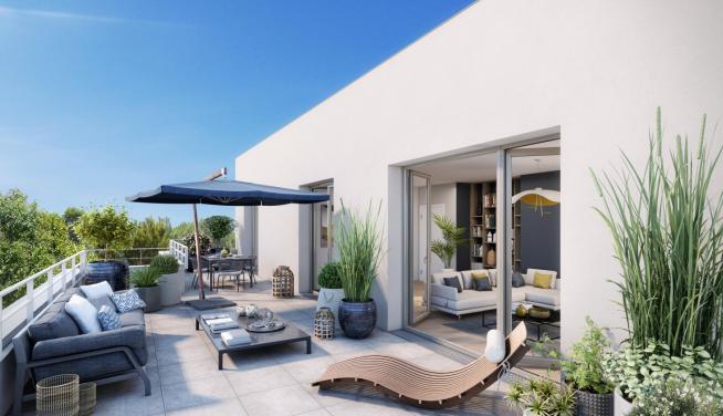 résidence l'inédit - cogedim - place Zola nantes - vue terrasse