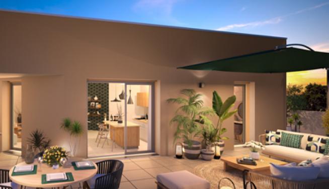 résidence immobilier appartement neuf Rezé Cogedim visuel terrasse